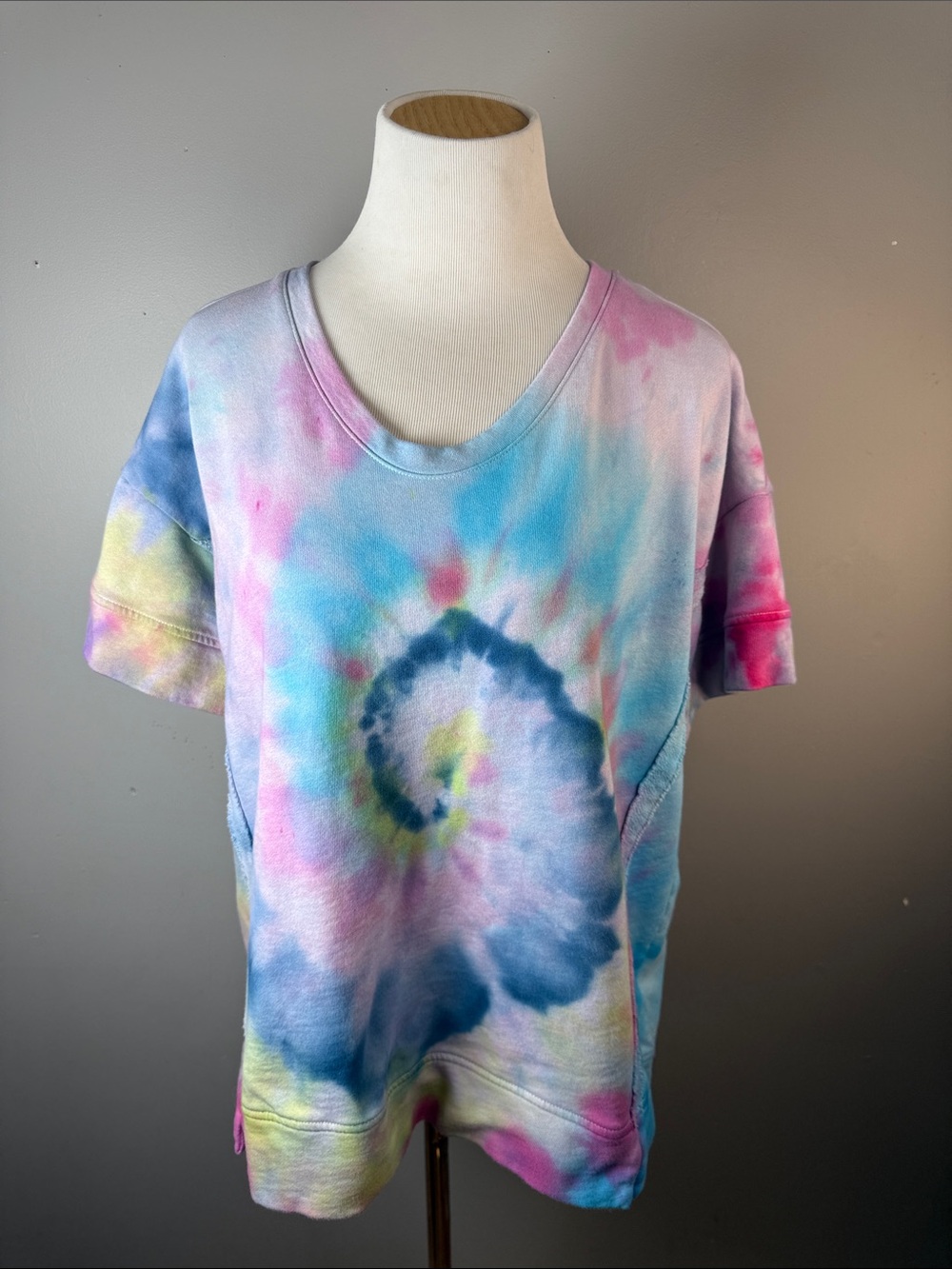 Tie-Dye Short Sleeve sweatshirt Tee - Pastel Multi